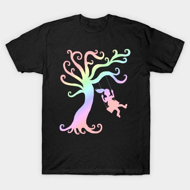 Whimsical Pastel Tree Silhouette T-Shirt by Art by Deborah Camp